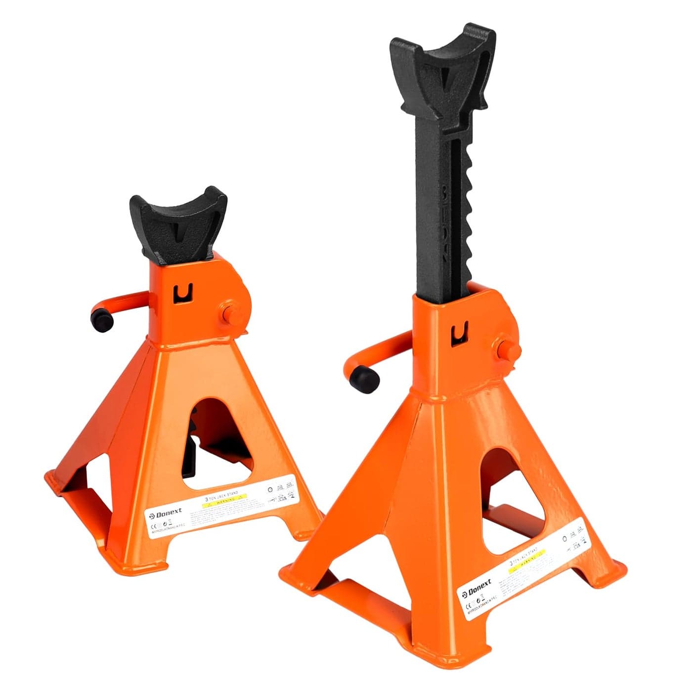 Donext Jack Stands 3 Ton 6500 lb Capacity Steel 1 Pair Orange Lifting Stand Adjustable Jack Stands
