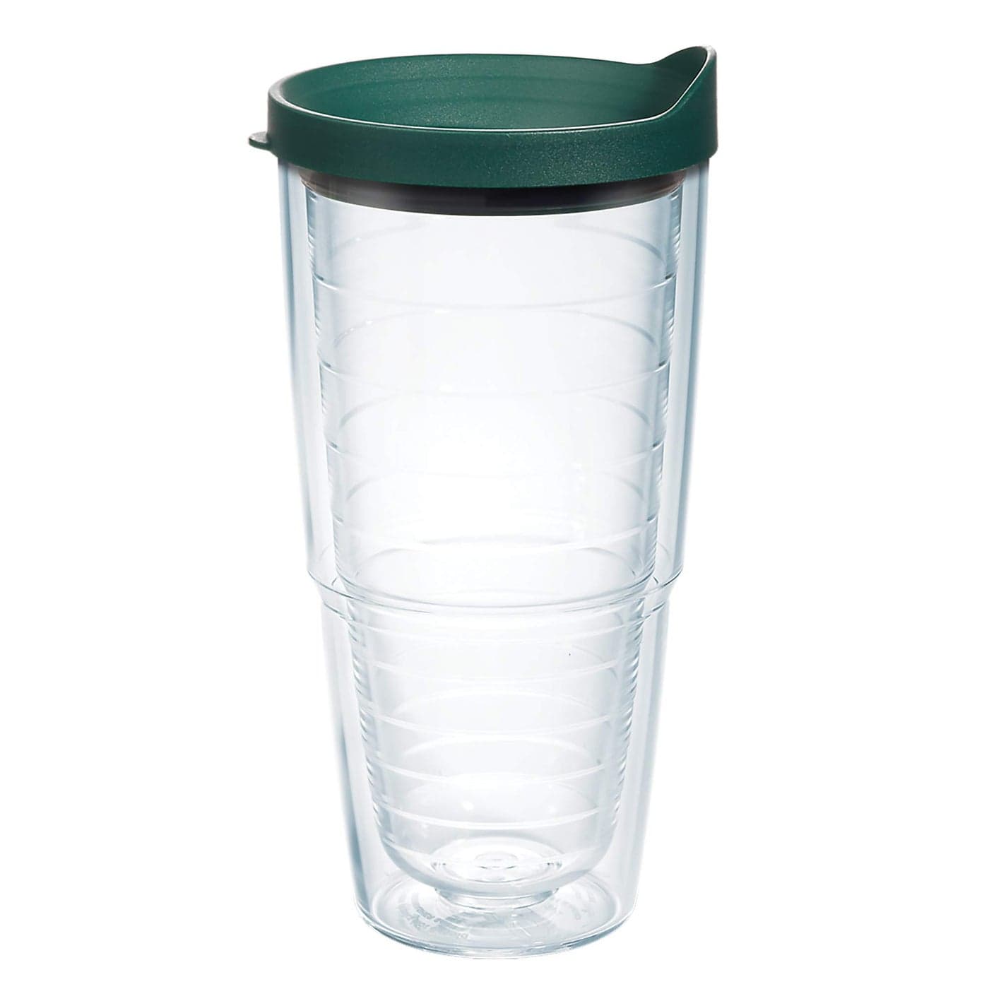 Tervis Clear Colorful Lidded Made in USA Double Walled Insulated Tumbler Travel Cup Keeps Drinks Cold Hot 24oz Hunter Green Lid