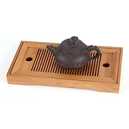 Regun Bamboo Tea Tray Doublelayer Teapot Tray Portable Tasteful Chinese Gongfu Tea Table Chinese Teaboard Tea Plate for Home Garden Office 1063 551 118in