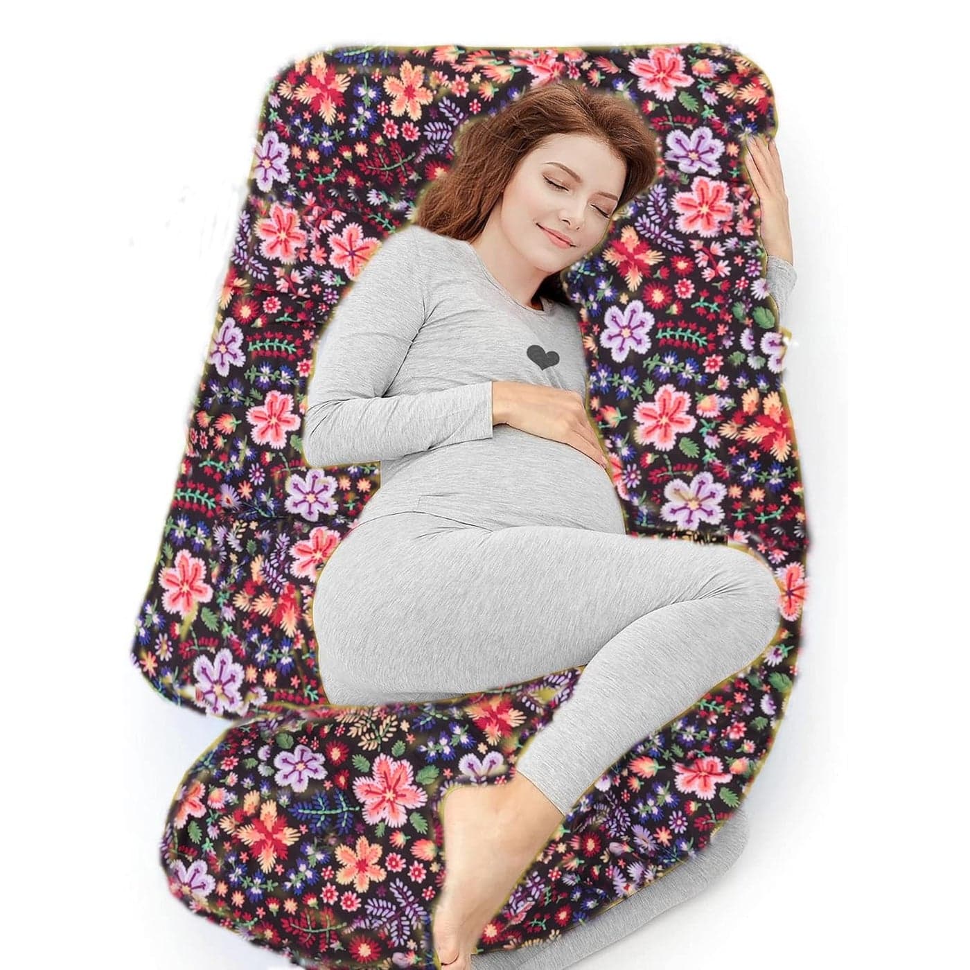 Boffle Pregnancy Pillow for Sleeping Extra Large U Shaped Body Pillow Maternity Pillow for Pregnant Women Abdomen Hip Spine Neck Head Support Cushion Wedge for Supporting Belly Maroon Maroon