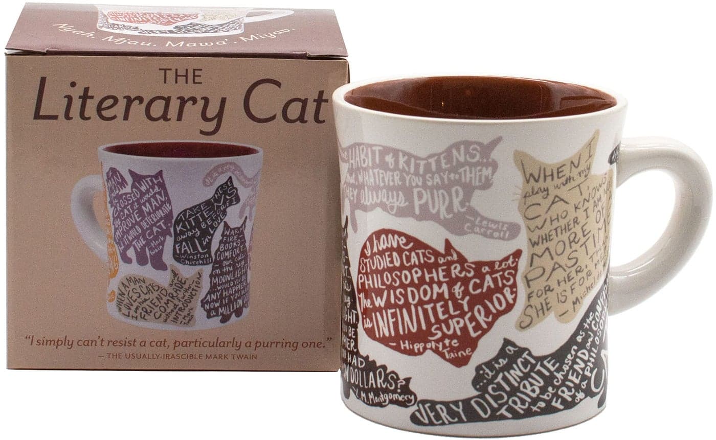 Literary Cat Mug Kitten Quotes From Famous Writers Authors and Other Feline Lovers Comes in a Fun Gift Box