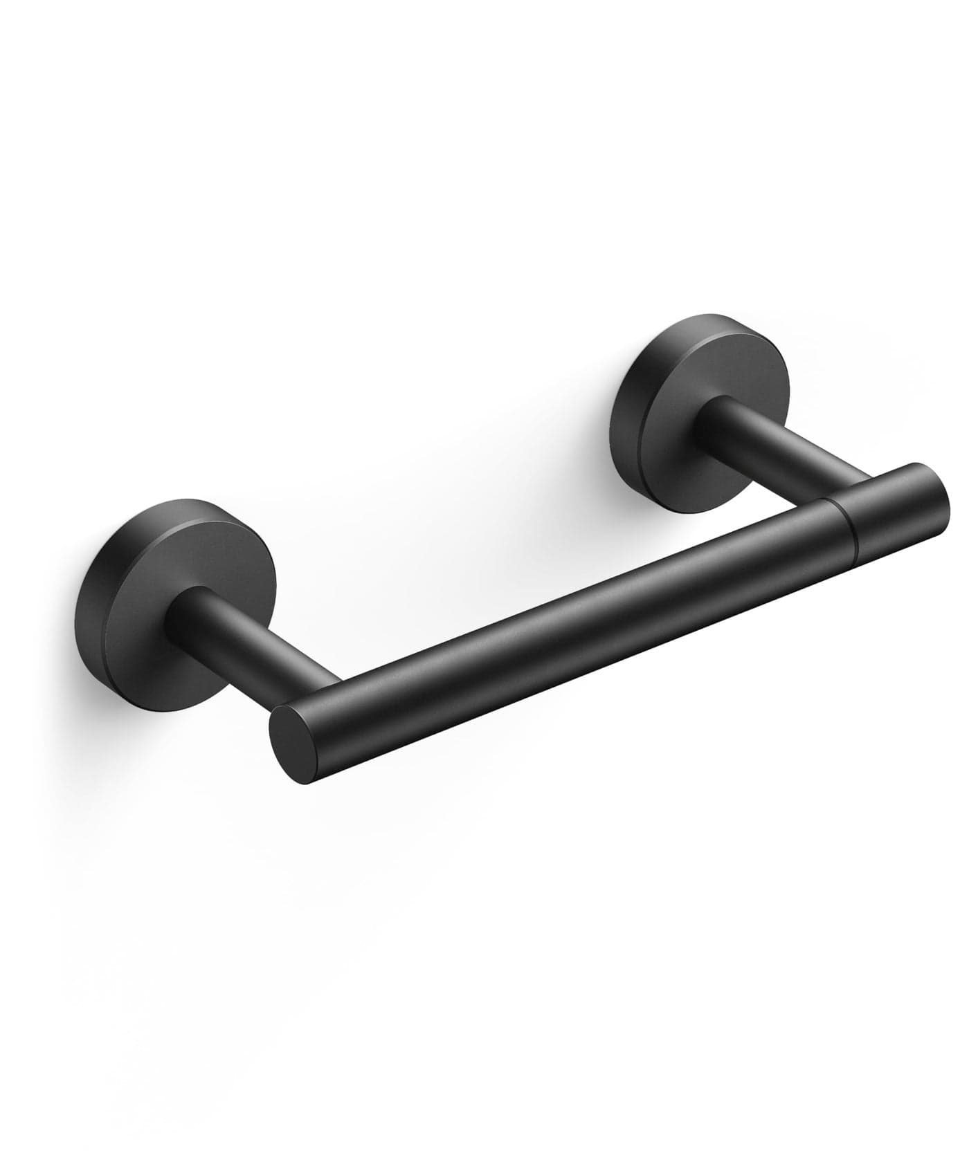 FORIOUS Toilet Paper Holder Wall Mount Stainless Steel Rustproof Double Post Pivoting Tissue Roll Holder for Bathroom Commercial Toilet Paper Dispenser 1 Matte Black