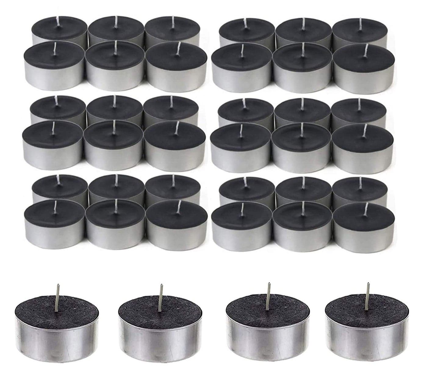 Luces Smokeless Scented Tealight t-lite Floating Candle Decorate Diwali Party (Black Tealight Pack of 40)