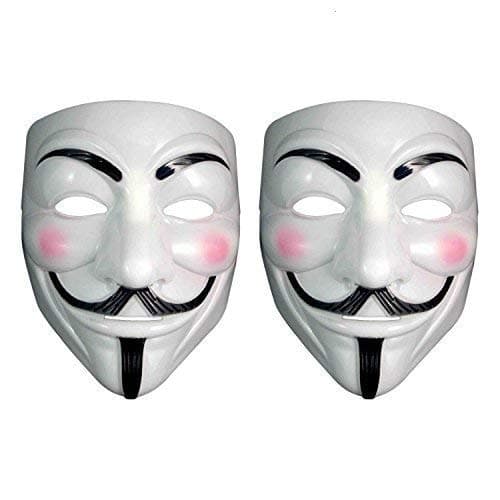 FAVELA Unisex Long lasting Theme Parties Versatile Vendetta Comic Anonymous Face Mask (Comic White (Set of 2)