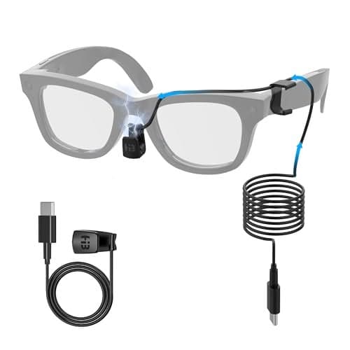 HIBLOKS USB-C Charging Cable for Ray-Ban Meta Wayfarer/Skyler (Gen 2) & Oakley Meta HSTN, 3.9ft Tangle-Free Cable, Built-in Voltage Stabilizer & PTC Protection, Power Bank/Phone/Car/Laptop Charging