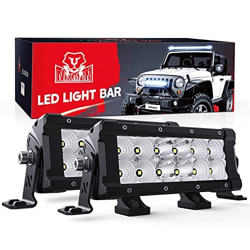 Nilight LED Light Bar 7.6 Inch 2PCS 60W Flood Spot Combo Beam 7200LM Osram P8/5W Chips Offroad Lighting IP68 LED Driving Light for Pickup Truck SUV ATV UTV Boat 4x4 Jeep