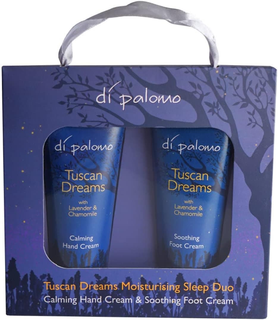 Di Palomo Vegan Tuscan Dreams Moisturising Sleep Duo Calming Hand Cream Soothing Foot Cream for Women Moisturising Skin Care Lavender Chamomile for Anxiety Relief Sleep Aid Vegan Gift Set