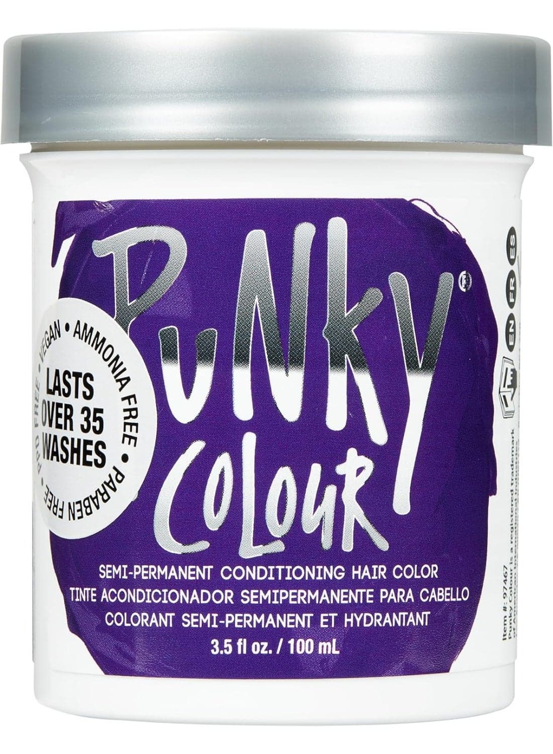 Punky Plum Semi Permanent Conditioning Hair Color Vegan PPD and Paraben Free lasts up to 25 washes 3.5oz