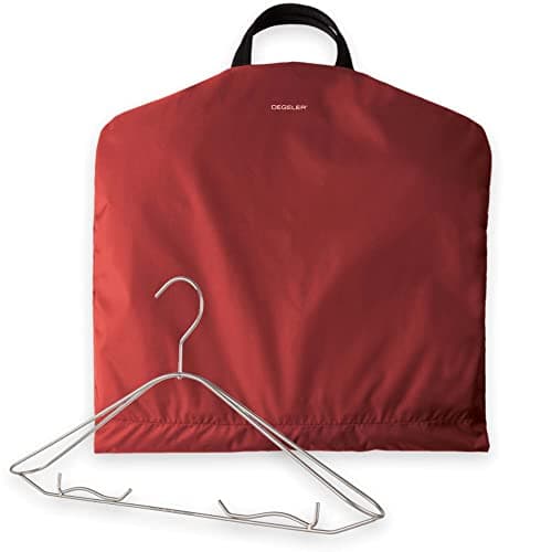 DEGELER SkyHanger Carry on Garment Bag with unique Titanium Suit Hanger for Men Women bestinclass functionality for wrinklefree traveling lightweight water repellent nylon Dark Red