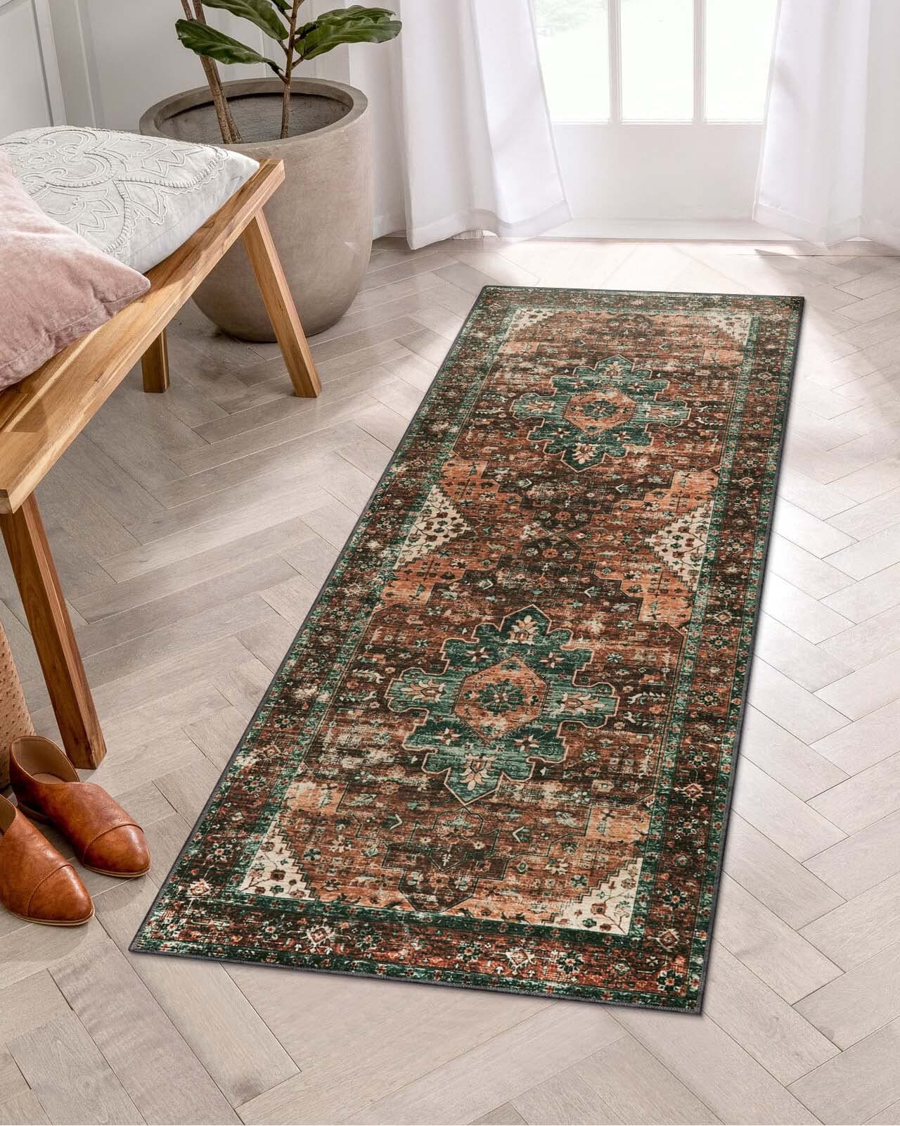Moynesa UltraThin Washable Runner Rug 2x5 Laundry Room Rug Low Pile Hallway Rug Runner Non Slip Non Shedding Pet Friendly Indoor Floor Carpet Runner for Bathroom Kitchen Living Room Bedside