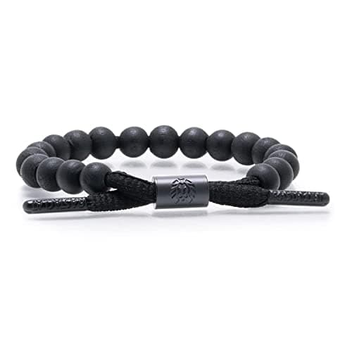 Rastaclat Beaded Bracelet for Men and Women - Karma Black Bracelet | Adjustable Stackable & Beaded by Hand (Medium/Large)