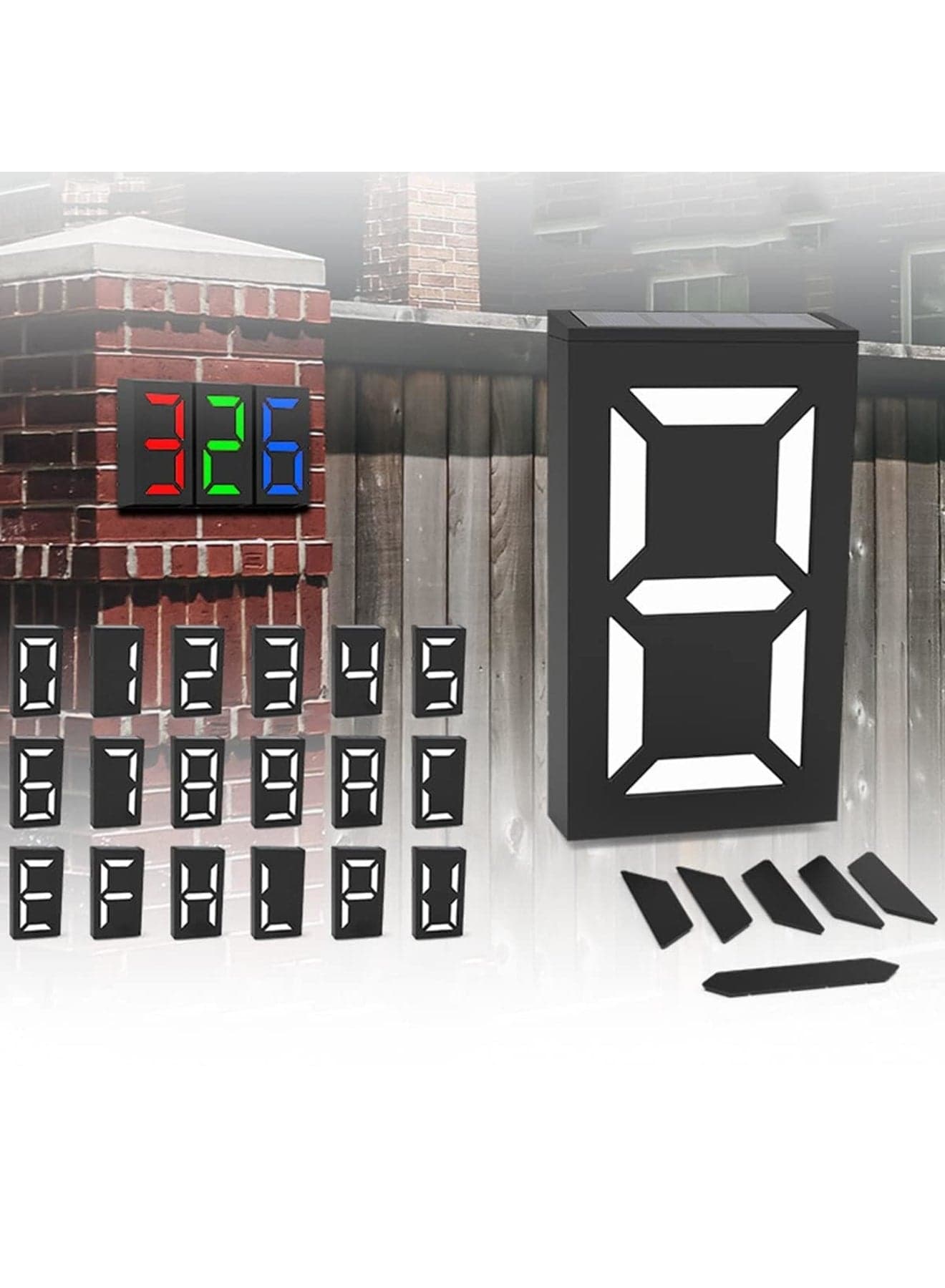 Solar House Numbers Light, LED Illuminated Address Sign, Waterproof Lighted House Number Sign Plaque Address Numbers for Home Yard Street Number, Can Light up the Whole Night