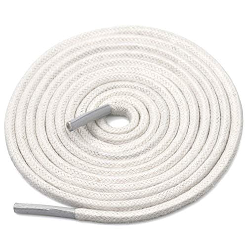 DELELE 2 Pair 39 inch White Round Waxed Oxford Shoe Laces for Dress Shoes and Boots