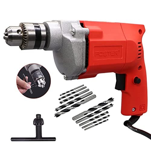 FOSTER FPD-010A 400W Drill Machine with 10 Drill Bits Pistol Grip Drill (10 mm Chuck Size)