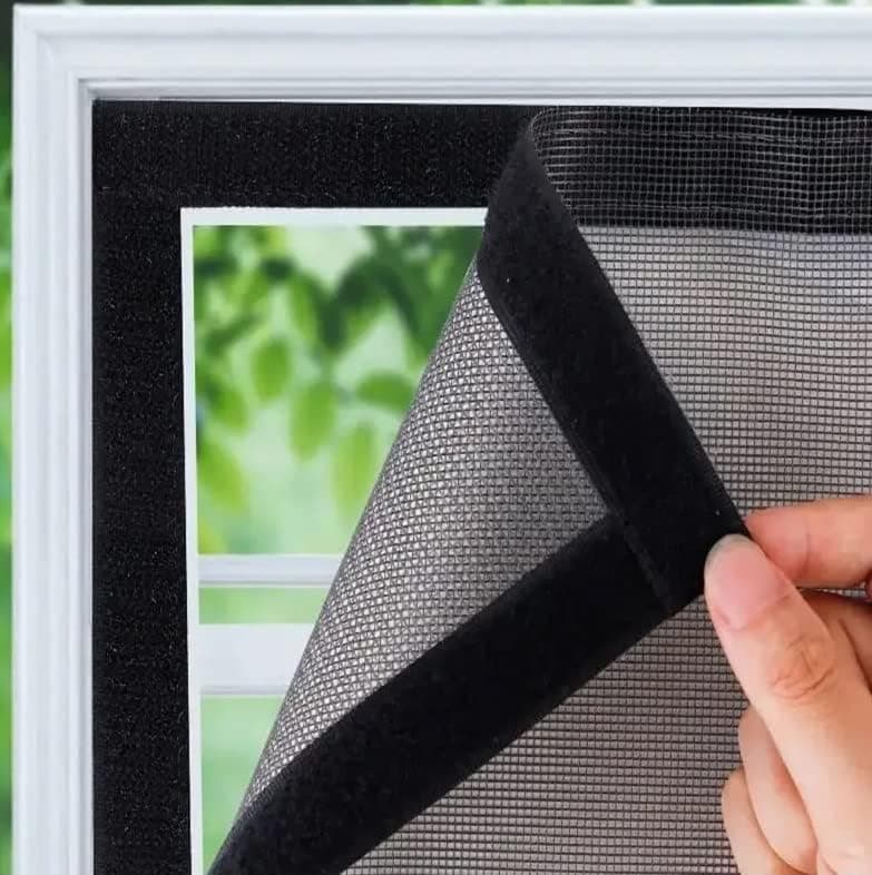 DIVAYANSHI Window Ready to Use 120 GSM Fiberglass Insect Net with Strong Self Adhesive Hook & Loop Tape (60 x 60 cm, Grey)
