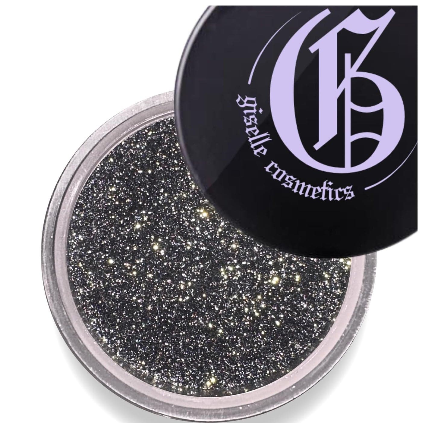 Giselle Cosmetics Diamond Coal Eye Shadow Organic Mineral Loose Glitter Powder NonToxic TalcFree Shimmer Eye Shadow Palette Makeup Black Silver Duochrome Pigment for Sparkly Eye Makeup