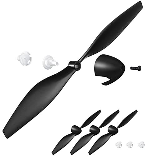 Zhanmai 3 Sets Spare Rc Plane Propellers Rc Airplane Carbon Fiber Nose Cone Compatible with Trc285g Plane and Trc385 4 Channel Remote Control Airplane with Propeller Savers and Adapters