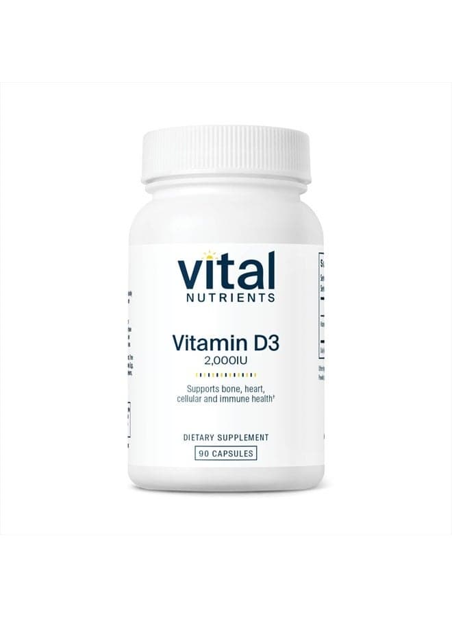 Vitamin D 2000 IU | Vitamin D3 Supplement | Healthy Bones, Teeth, Muscles*| Cellular & Immune Function | Calcium Absorption | Gluten, Dairy and Soy Free | 90 Capsules