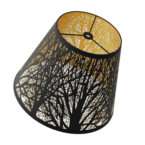 Lampshades for table lamp,metal lamp shade,small lamp shades,lamp shades for floor lamps,lamp cover,vintage lamp shade,6" Top x 10" Bottom x 7.5" High (Spider) & Bedside Lamp-Black Gold