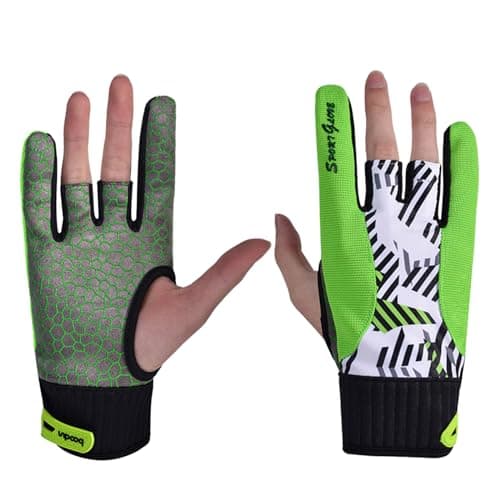 NUEAYMS 1 Pair Right Hand Bowling Gloves for Wristband Bowling Accessories Anti-Slip Sports Gloves with Wrist Support, Slip Resistant, Breathable, Men's Bowling Gloves