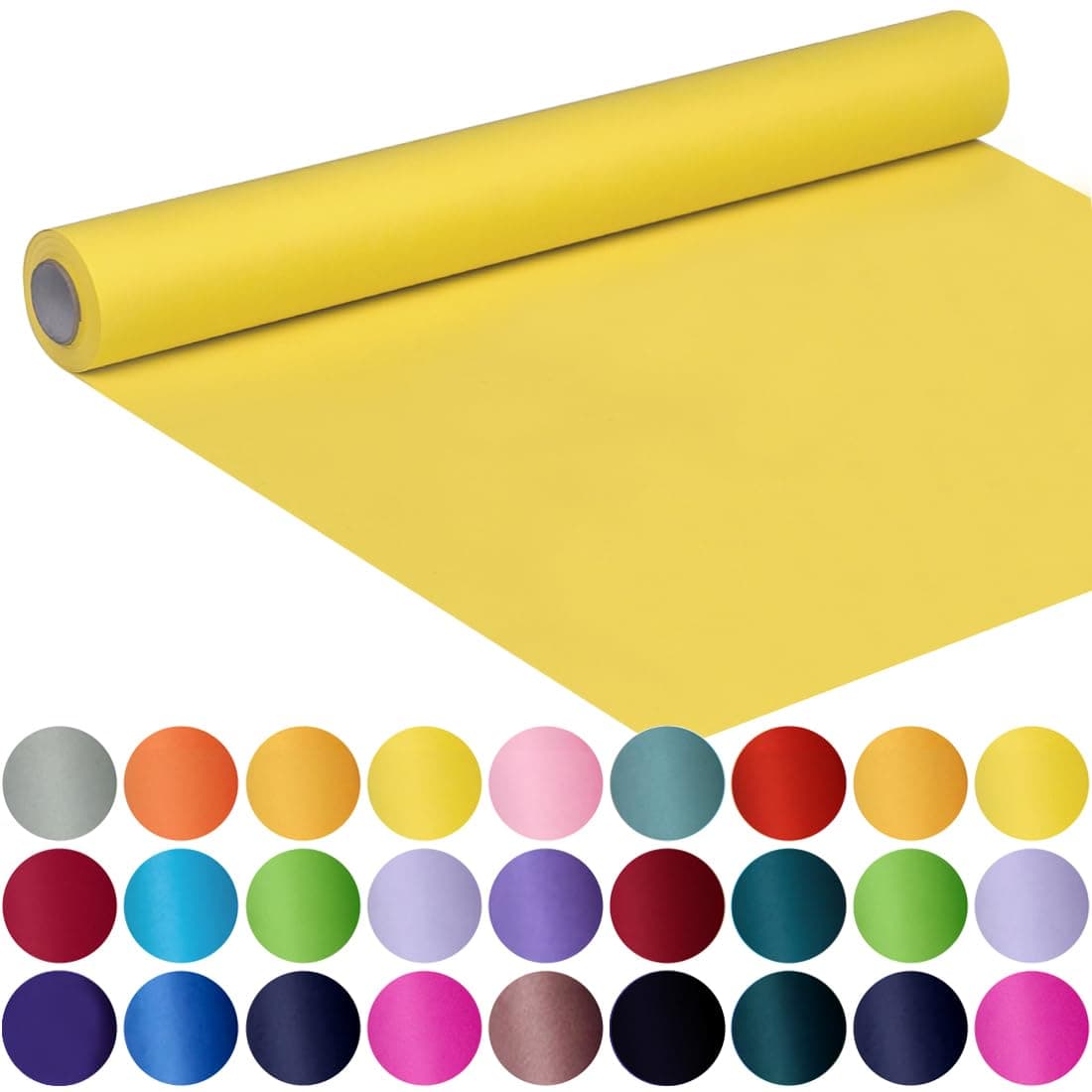 SMARTCASUAL 178 x 760 63 Lemon Yellow Kraft Craft Paper Roll for Gift Wrapping Bulletin Board Bouquet Flower Kids Art Packing Parcel Table Covering 80GSM 55LB Lemon Yellow 178 x 63