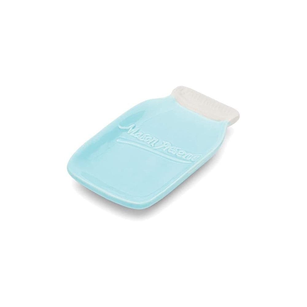 Fox Run 11704 Ceramic Mason Jar Spoon Rest 6 x 35 x 075 inches Blue