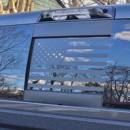 for Dodge Ram 2009 to 2024 American Flag Decals Stickers for Truck Back Middle Window USA Flag Vinyl Sticker Exterior AccessoriesMatte Black
