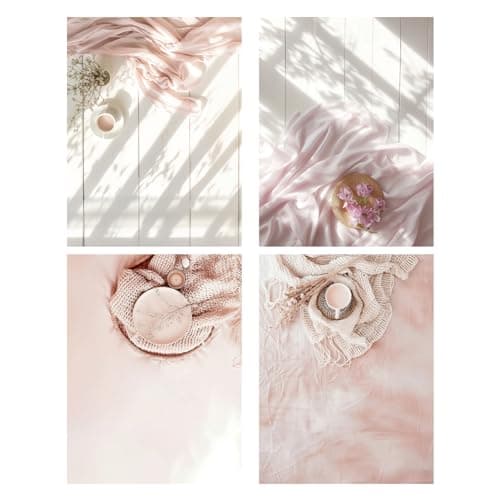HomeArt 2 Sheet 2 in 1 Product Photography Backdrop 3D Flat Lay Tabletop Double-Sided 20x29 Photo Background PVC Wrinkle Free for Small Products Food, Cosmetics Shoot (Combo 1)
