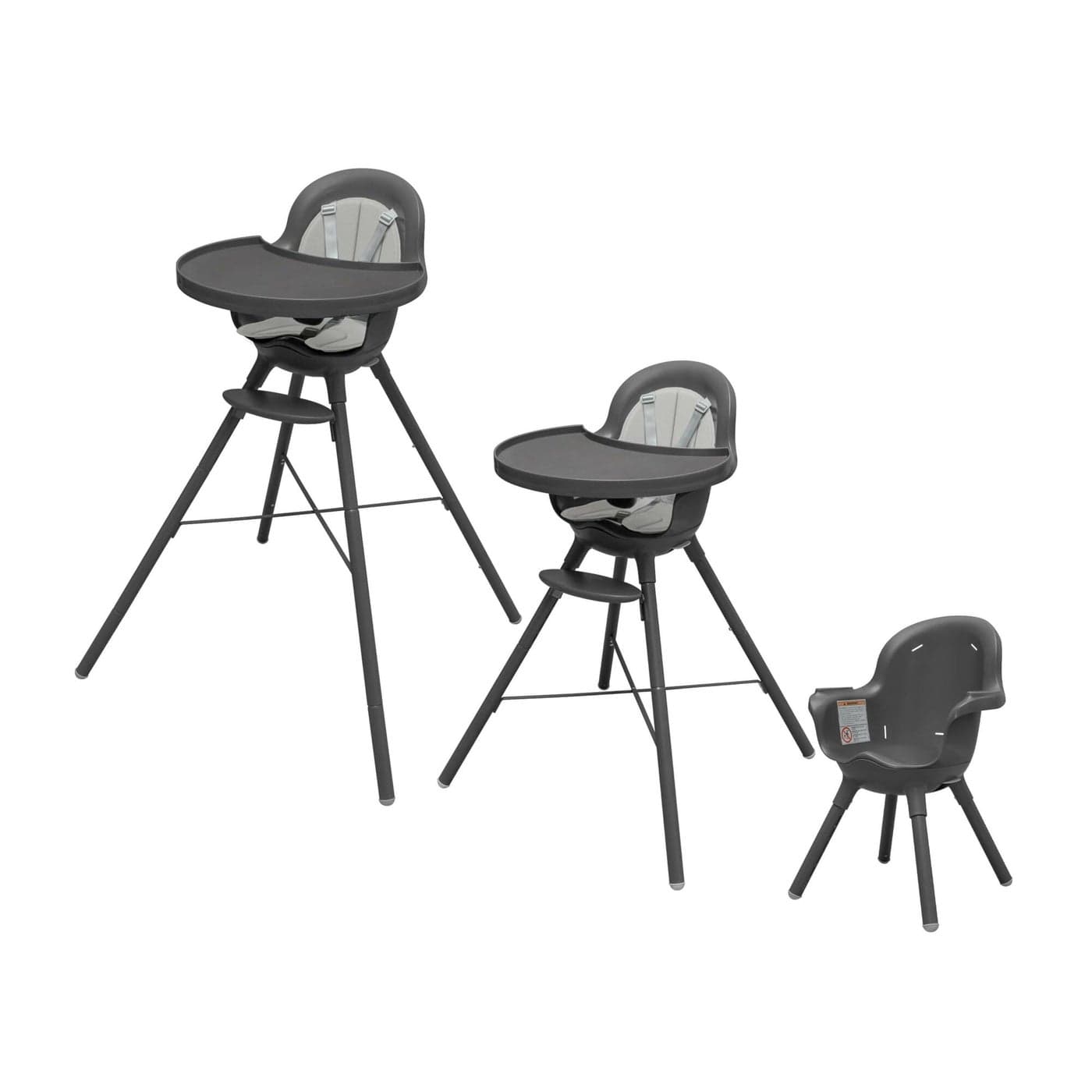 Boon GRUB Adjustable Baby High Chair Convertible High Chair and Toddler Chair High Chairs for Babies and Toddlers 6 Months to 6 Years Dishwasher Safe Gray