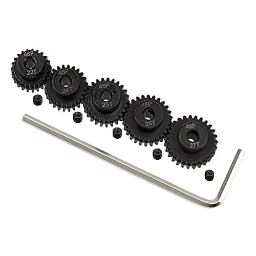 5Pack ShareGoo Steel 48P 3175mm Pinion Gear Sets 23T 24T 25T 26T 27T fit 3175mm 18Inch Shaft Compatible with Arrma HPI Kyosho Losi Axial Traxxas Tamiya Associated 110 RC Car Monster Truck Buggy