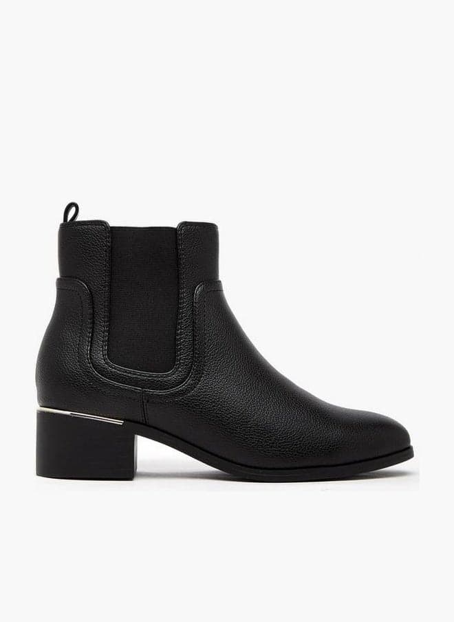 Flora Bella Solid Chelsea Ankle Boots With Block Heels