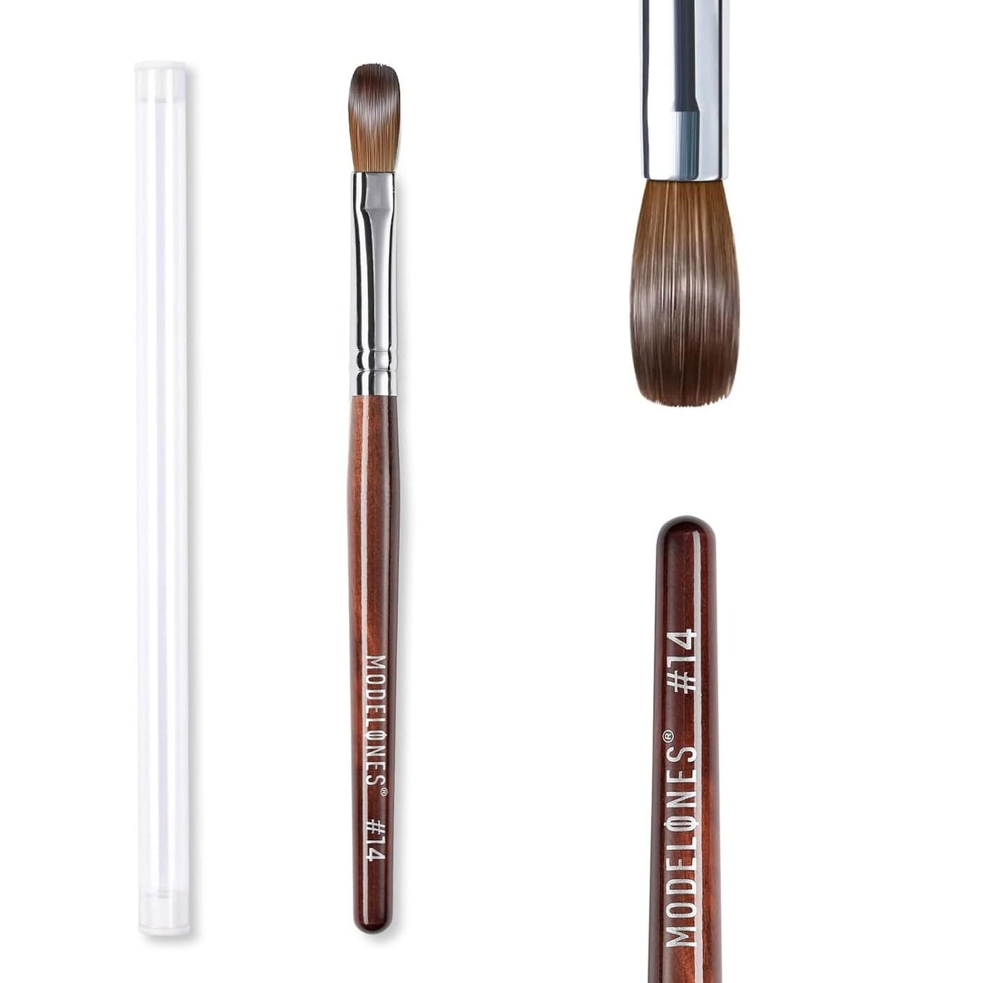 Modelones Kolinsky Sable Acrylic Nail Art Brush Red Wood Pen Nail Brush for Acrylic Powder Molding Drawing Professional Manicure Pens 14