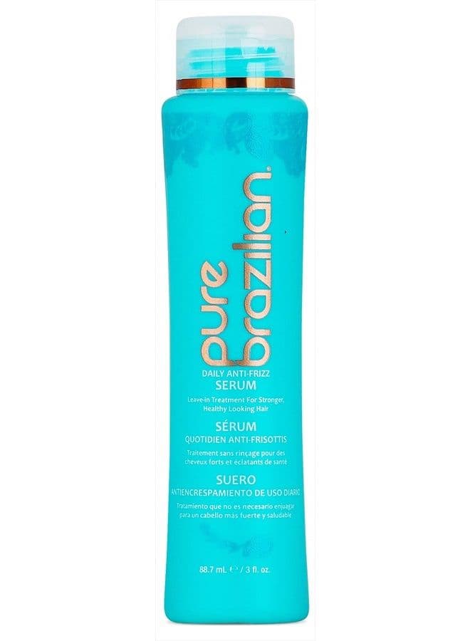 PURE BRAZILIAN Anti-frizz Daily Leave-in Serum - Strengthening Hair Treatment Formulated to Fortify and Protect Your Hair From Heat & UVA/UVB (13.5 Ounce / 400 Milliliter)