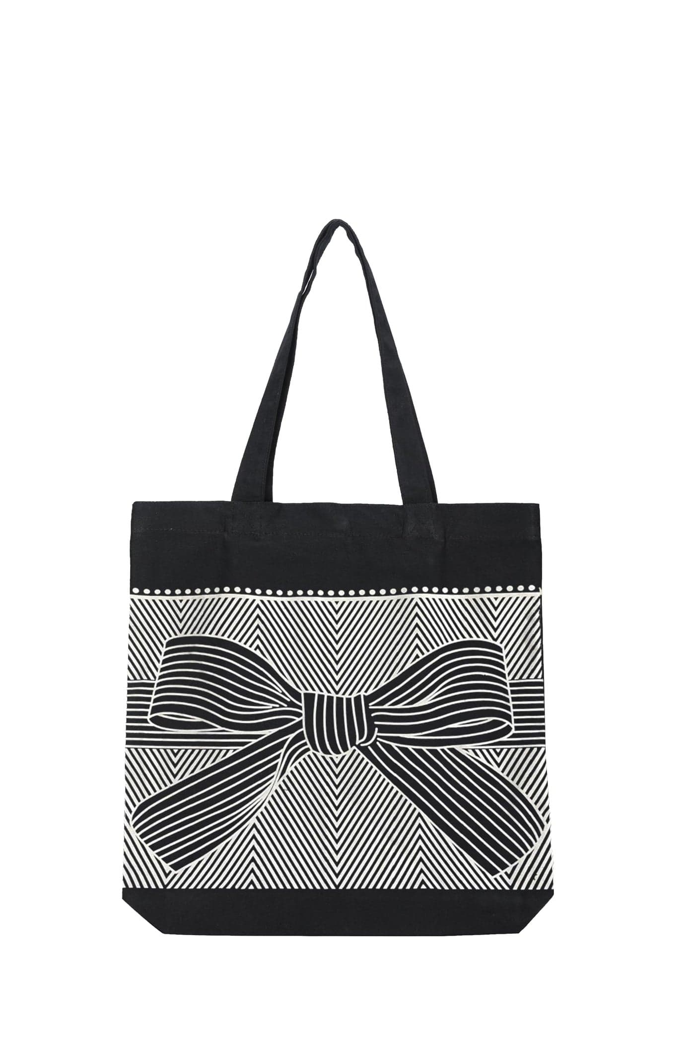 ECOEK Canvas Tote Bag for Women with Zipper & Pocket | Stylish Cotton Hand Bag, Ladies Bag for College | Aesthetic Black Tote for Office, Travel, Shopping, Beach & Daily Use (Knot Black)