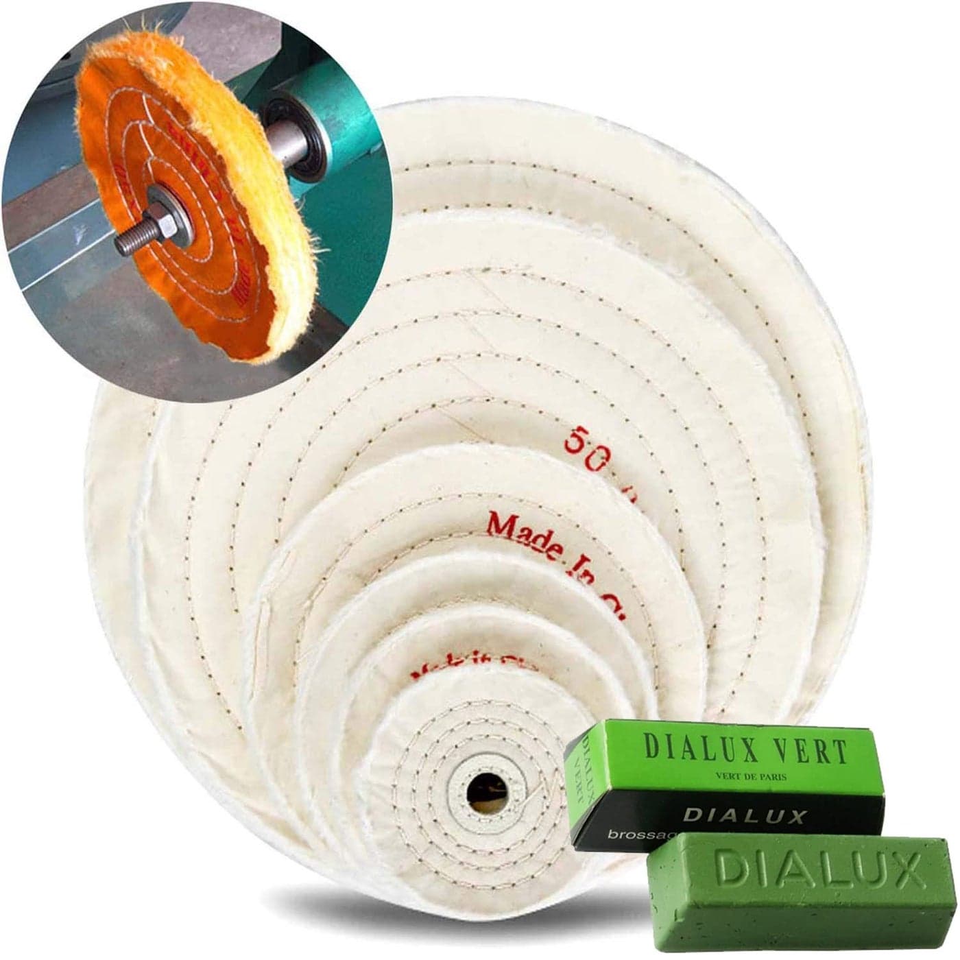 DIY Crafts 2 Pcs 3 Buffing Polish Wheel Spiral Stitched Buffing Polish Wheel Bench Grinder Polishing Wheel Layers Spiral Stitched Buffing Wheel Metal PPack of 2 Pcs 3 Buffing Polish Wheel