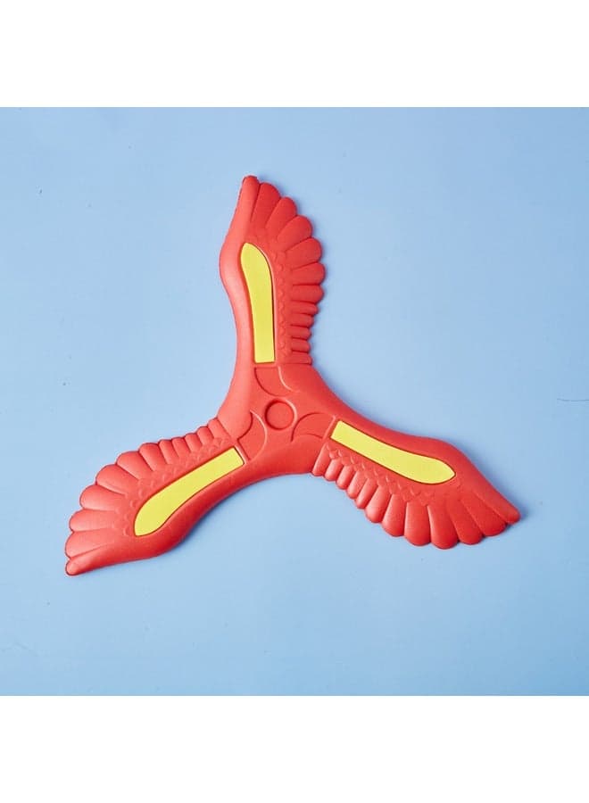 Red 23cm Eva Foam Boomerang Outdoor Toy for Kids - Safe Soft Boomerang with Three-Leaf Design - Sports Equipment Wholesale - Beginner Friendly Boomerang - Outdoor Recreational Toy