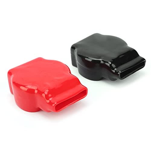 1 Pair Battery Terminal Covers Positive Negative Top Post Universal Car Motorcycle Battery Connector Cover, Red and Black