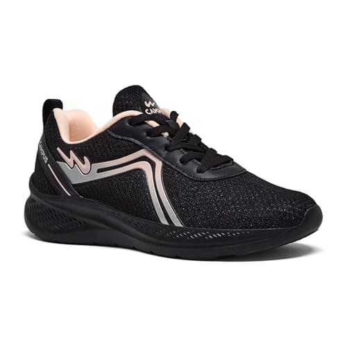 Campus Women's Raye Running Shoes BLK/Peach - 6UK/India