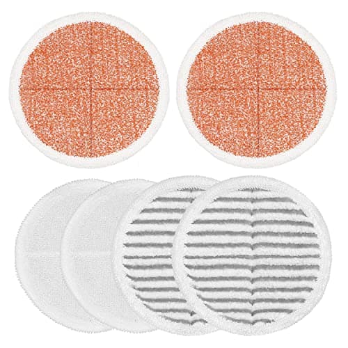6 Pack Mop Pads Replacement Compatible with Bissell Spinwave Mops 2124 2039 2037 2039A Series Steam Mop Pads for Bissell Spinwave Hard Floor Cleaning Kits 2 Soft Pads 2 Scrubby and 2 Heavy Scrub Pads