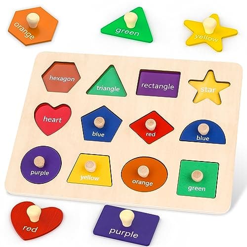 Jumlys Montessori Toys for Toddlers 1 2 3 Year Old Wooden Shape Learning Puzzles for Baby 121824 Months Early Educational Toys Perfect Christmas Birthday Gifts for Boys Girls Age 13