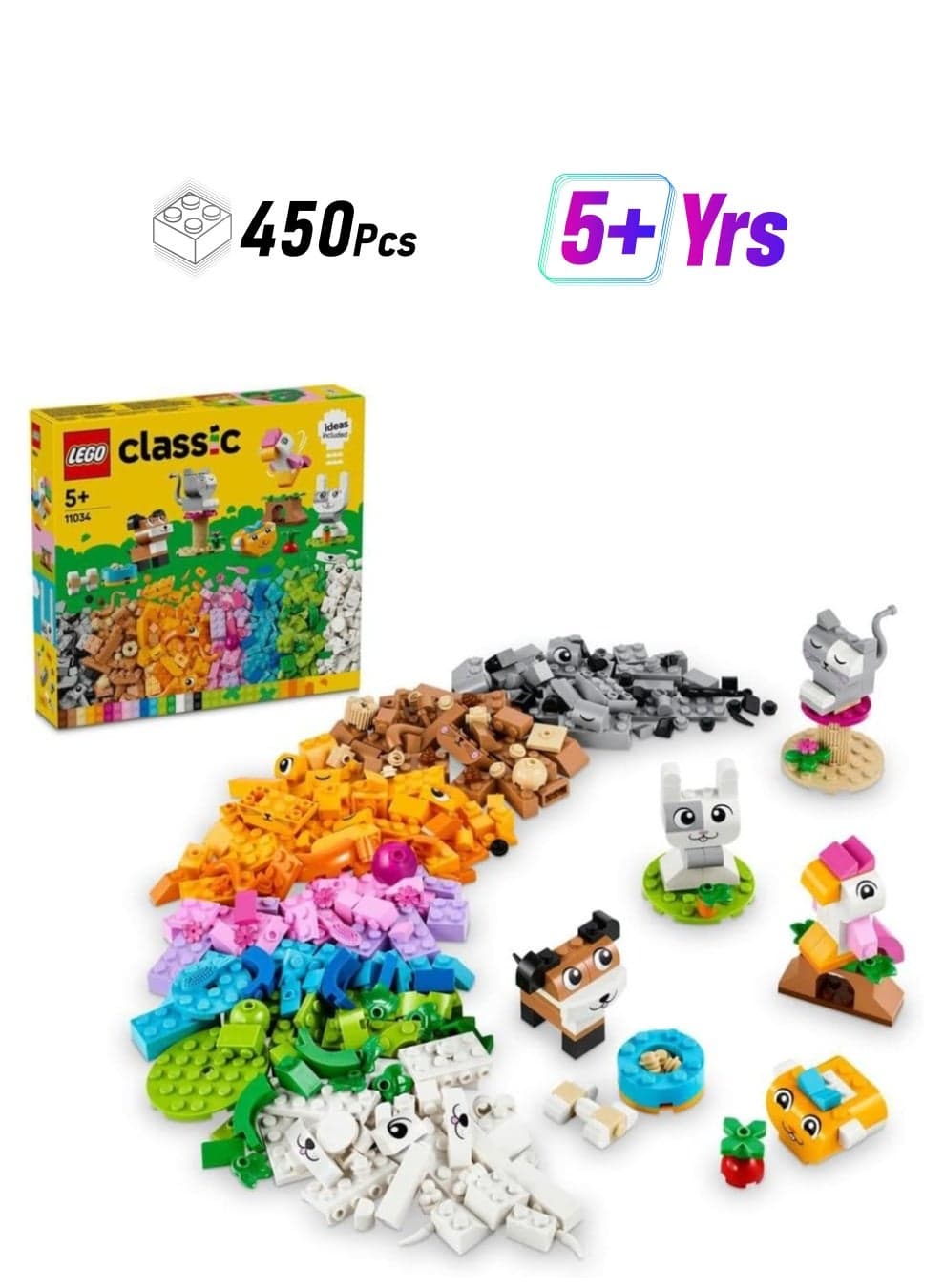 Lego Classic Creative Pets 11034 Building Blocks Toy Set (450 Pieces)