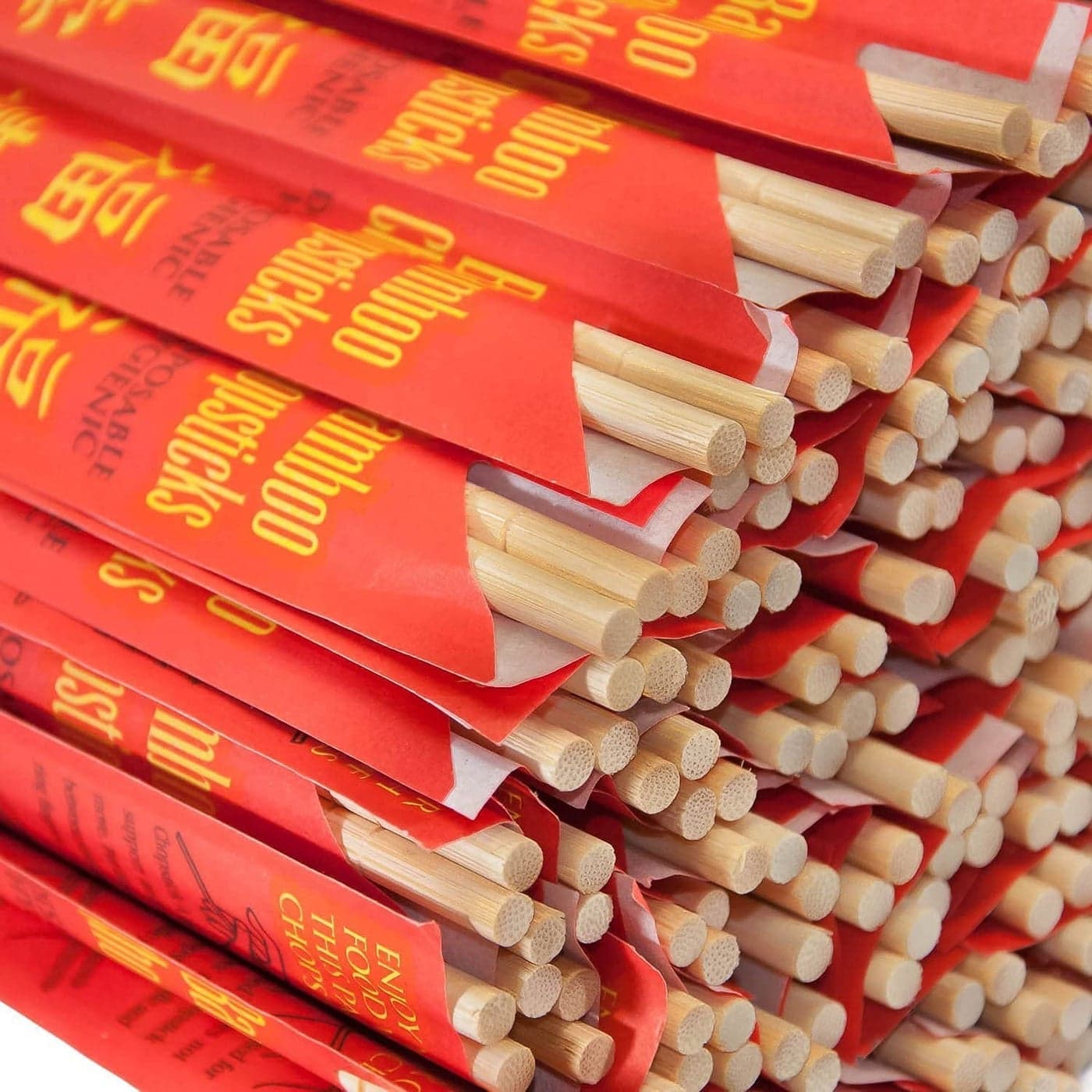 SHOPSAVE Bag Of 60 Pairs Premium Disposable Bamboo Chopsticks 9 Sleeved and Separated UV Treated Bag of 60
