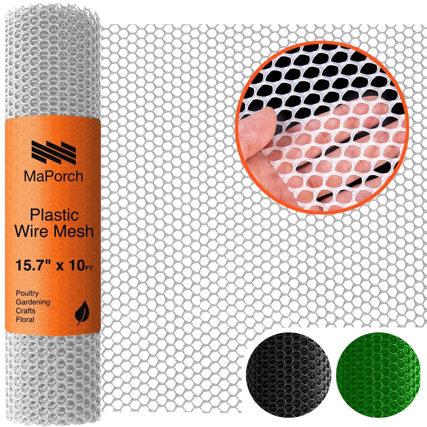 MaPorch Plastic Wire Mesh Fence White 1571 x 10 ft Plastic Chicken Wire Fencing for Dogs Rabbits Poultry Chicken Netting Snake Barrier Balcony Netting for Pets Balcony Cat Barrier