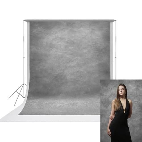 UrcTepics 8x12ft Light Grey Abstract Textured Professional Photography Backdrop for Studio, Portraits, Headshots, Filming, Booth.
