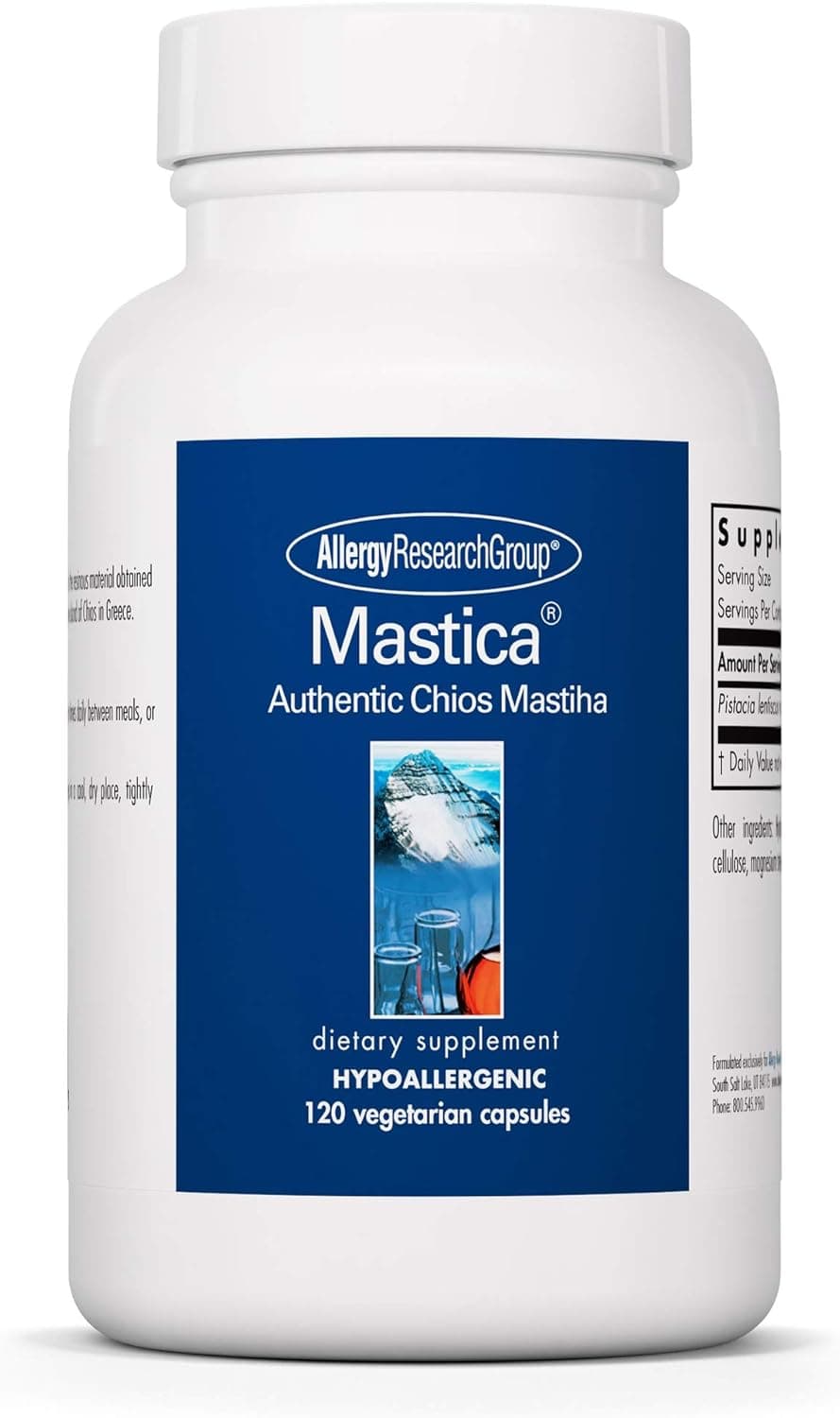 Allergy Research Group Mastica Mastic Gum Capsules Digestive Health Supplement for Adults Mastic Resin Powder Capsules for Gut Health Support 120 Count