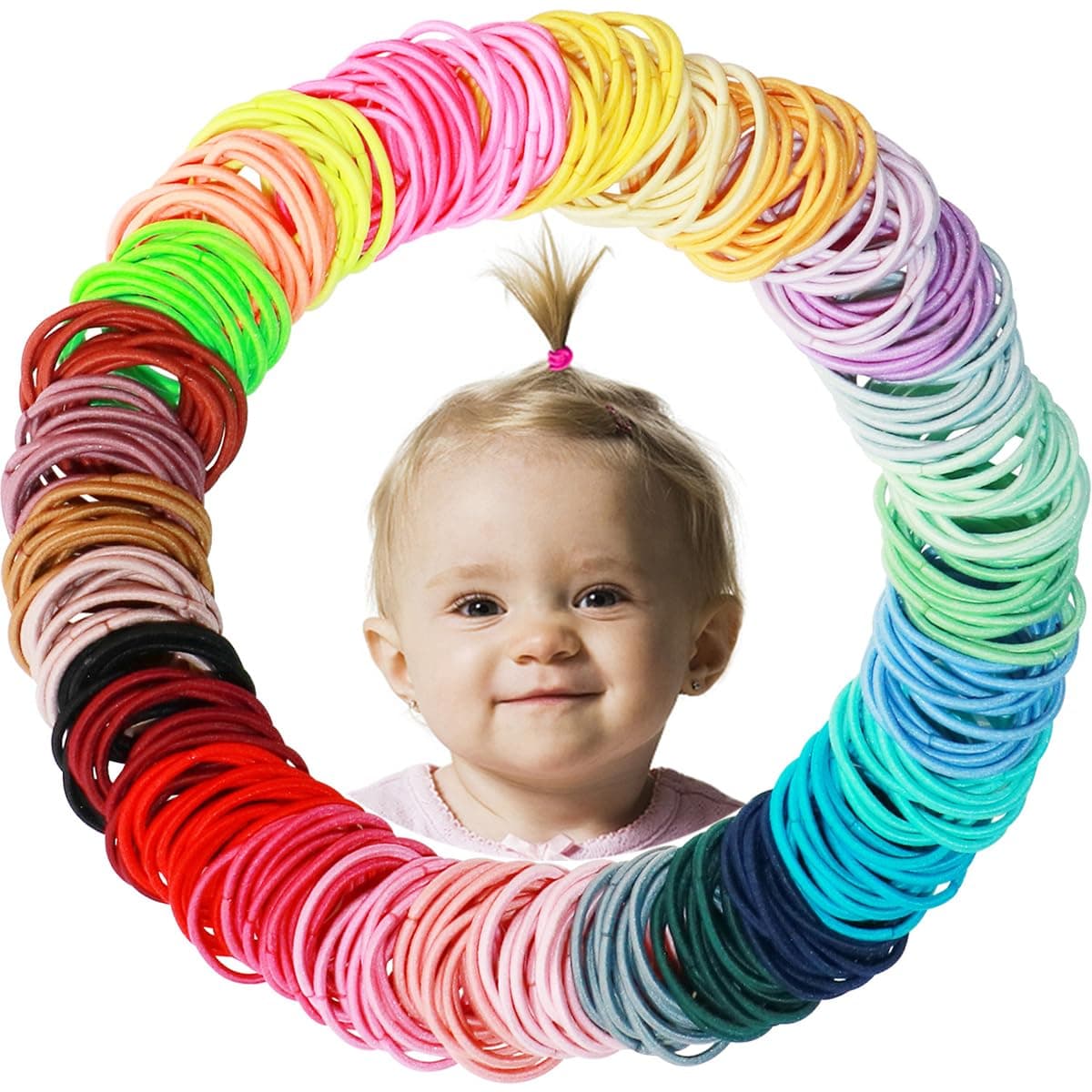 200PCS Small Hair TiesNo Crease Baby Hair TiesElastic Hair Ponytail Holder Hair Accessories for Baby Girls Infants Toddlers Kids