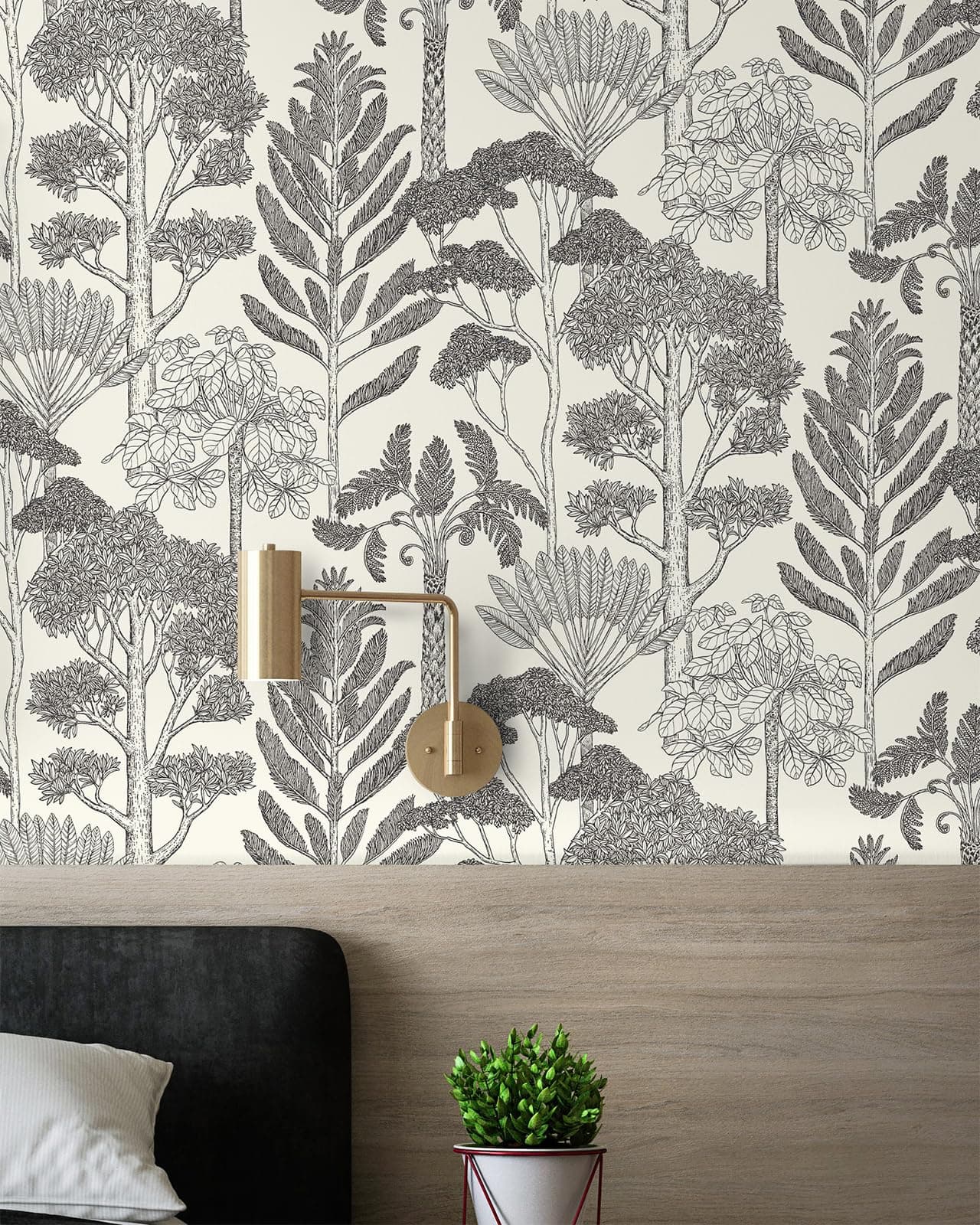 Lativo Forest Vintage Peel and Stick Wallpaper for Bathroom Waterproof Boho Contact Paper for CabinetsDrawers Tree Self Adhesive Removable Wallpaper for Bedroom Retro Farmhouse Vinyl 173inW 787inL