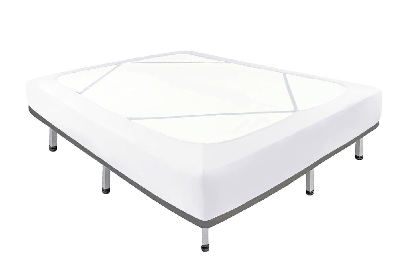 Biscaynebay Decorative Box Spring Cover King Cal King Size White Luxurious Jersey Knitting Stretchy Wrap Around 4 Sides Bed Skirt for HomeHotels Easy Fit Wrinkle Fade Free Machine Washable