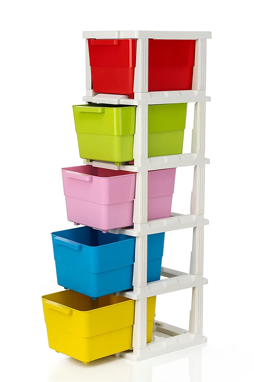 Longmire Plastic 5 Layer Modular Drawer System for Home Office Hospital Parlor School Doctors Home and Kids Multicolor