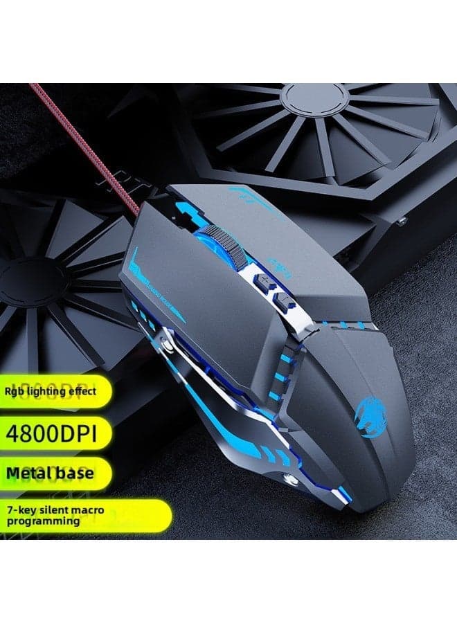 Forerunner MK300 Wired Mechanical Mouse Game E-sports Macro Programming Silent Can Be Equipped With Wireless For Heavy Computers-Color:Metal Gray 【audio Programming】 Upgraded Version-Interface:Offic